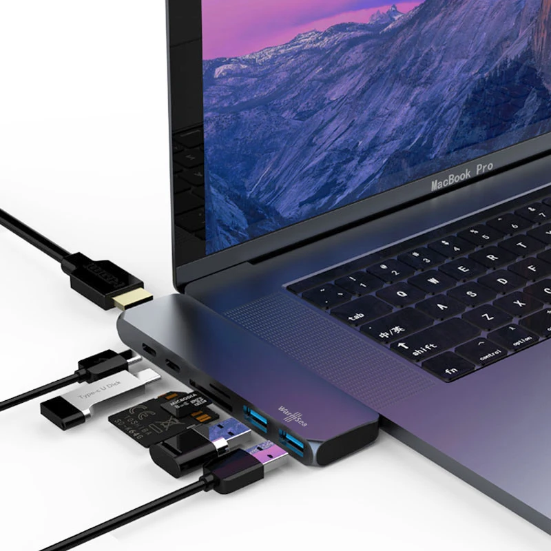 Usb type C концентратор адаптер Thunderbolt 3 с HDMI 4K USB3.0 зарядка PD USB-C порт передачи данных SD