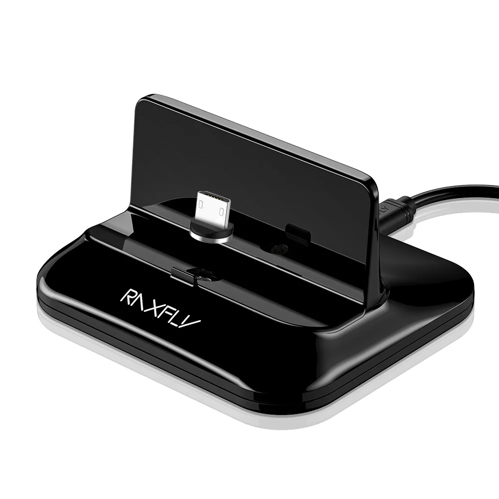 For Micro USB RAXFLY магнитный держатель для зарядного устройства Подставка для зарядки телефона док-станция для iPhone X XS Max магнит Тип C Micro USB Настольная Зарядка для Android - Тип штекера: For Micro USB