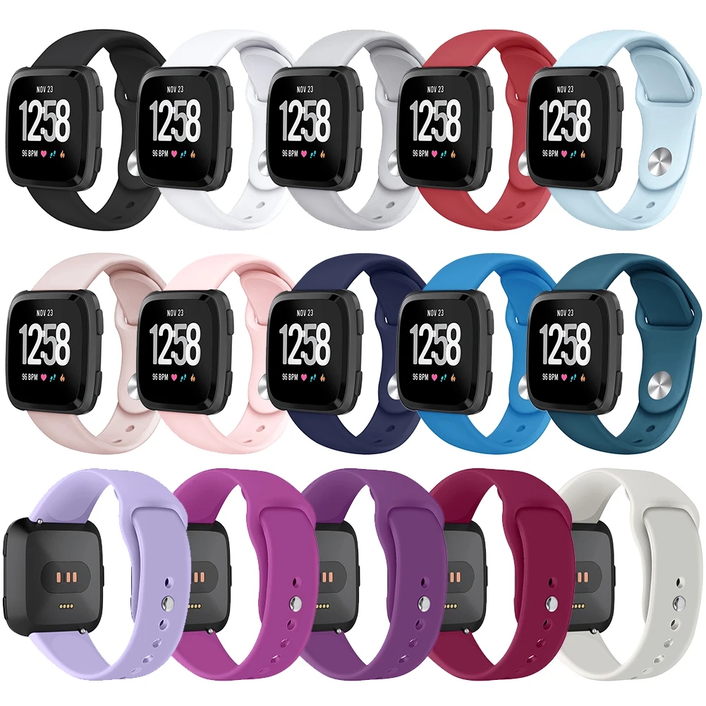 Мягкие силиконовые Замена спортивные часы-браслет ремешок для Fitbit Versa Lite Edition браслет 15 цветов S L Размер