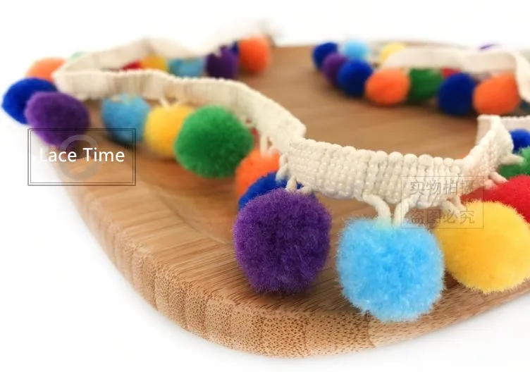5 ярдов разноцветная лента помпон ручной работы Размером 18 мм|trim pom pom|sewing accessoriesball