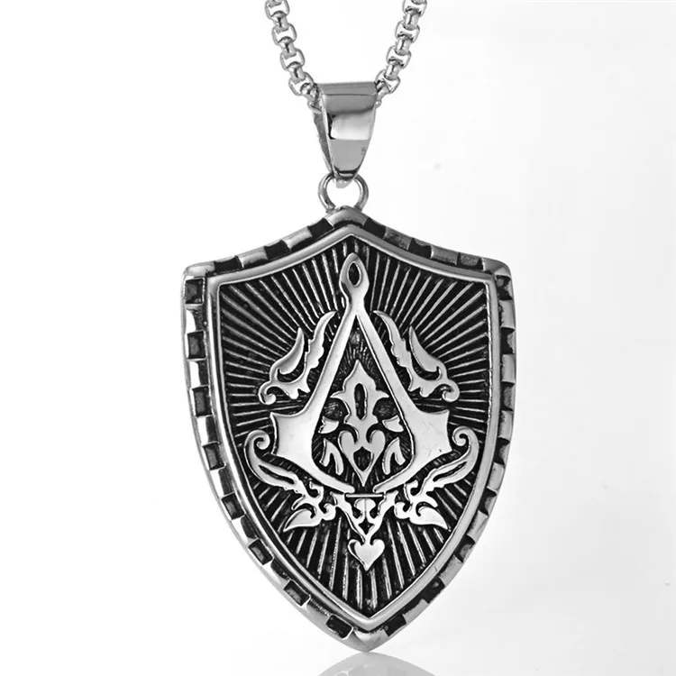 

Hiphop Jewelry Rock Hand Shield Pendant Box Chain Charm Cool Necklace Mens Fashion Accessories