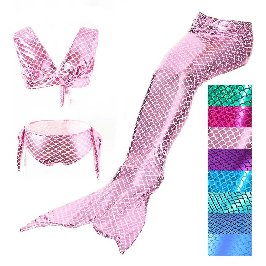 Новинка 3 шт./компл. Красивый Детский Костюм Русалки с хвостом для девочек детские