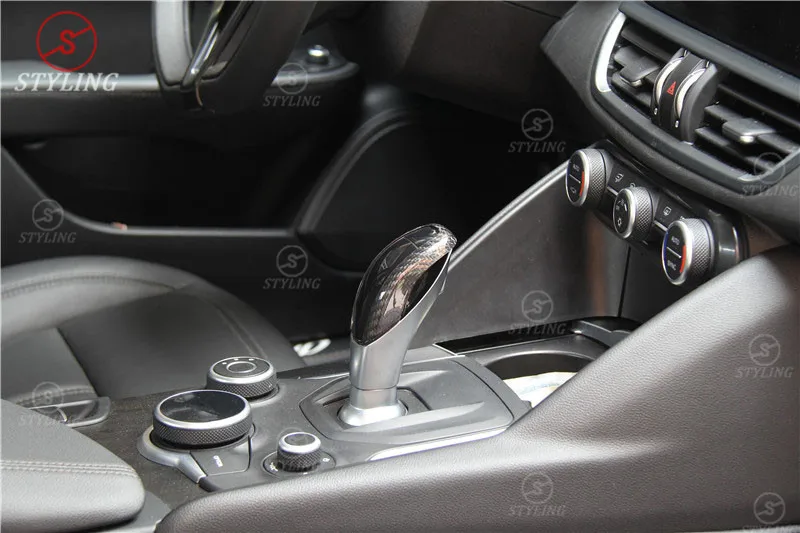 Шестерни рукоятка механизма переключения крышка для Alfa Romeo углеродного волокна Шестерни рукоятка рычага переключения передач крышка автомобильная ручка Стикеры подкладке отделка lhd ТОЛЬКО