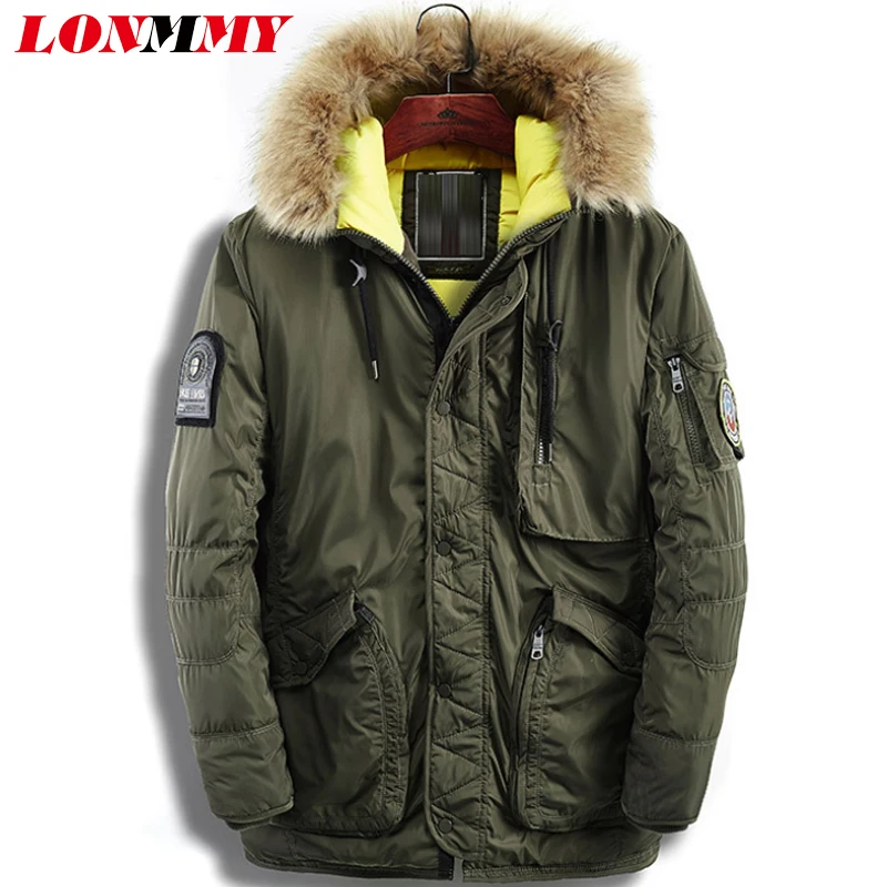 LONMMY Повседневные куртки мужские зимняя куртка одноцветное Цвет большой карман