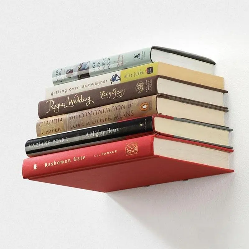 2 шт./лот белые стены Невидимый плавающей Книжная Полка Стеллаж с винты L Дизайн украшения
