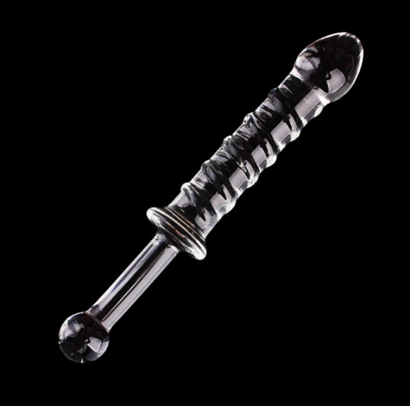 Кристаллический фаллоимитатор Pyrex для взрослых стеклянный с двойной головкой