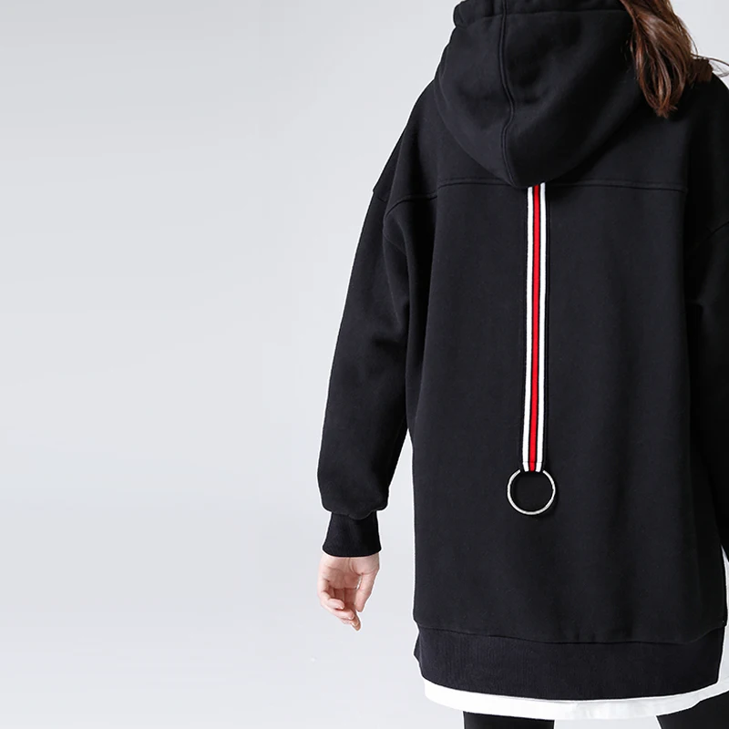 Toyouth Sudadera Mujer осень зима толстовки с капюшоном Свободные Лоскутные толстовки женские спортивные костюмы с буквенным принтом