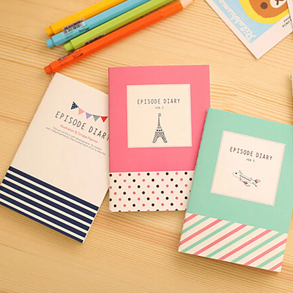 Мультфильм милый студенческий маленький блокнот записная книжка для дневника