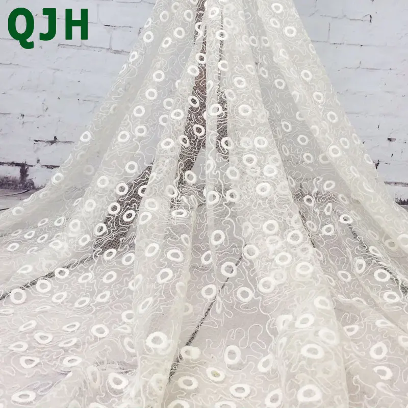 1 ярд QJH бренд ширина 120 см Бежевый Зеленый Белый Винтажный кружевной ткани с