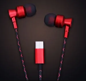 HANGRUI usb type C наушники в ухо наушники с микрофоном бас проводные наушники для Xiaomi Mi6 letv leeco le 2 2Pro Max type-C наушники