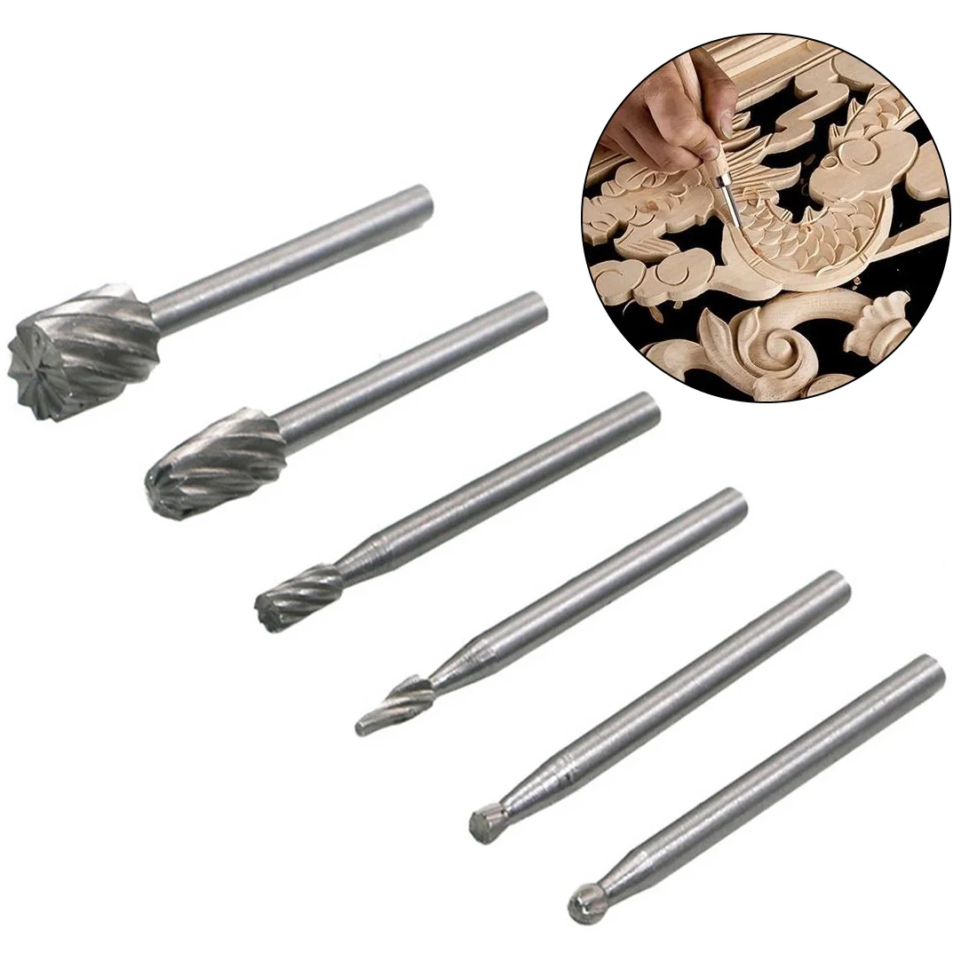 Набор вращающихся инструментов 6 шт. мини-сверла HSS набор шлифовальных сверл