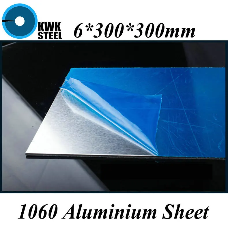 6*300*300mm Aluminum 1060 Sheet Pure Aluminium Plate DIY Material Free Shipping