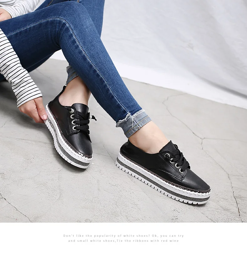 2019 женские кроссовки на платформе женская прогулочная обувь из натуральной кожи