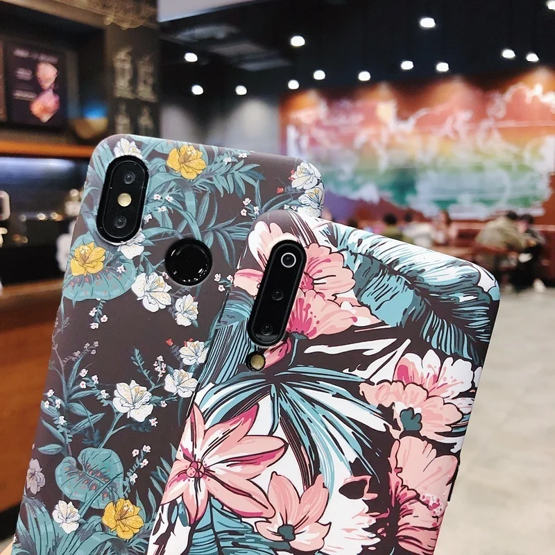 Чехол для Xiaomi mi 8 9 mi 9 Lite A2 6X Red mi Note 6 7 Pro Ретро цветок растения Жесткий PC полная защита Роскошная задняя крышка с цветочным рисунком
