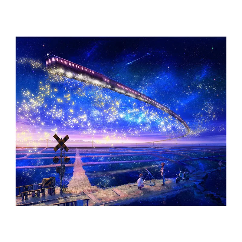 Камни в форме ромба дрель 5D сделай сам: поезд на horizon Алмазная вышивка крестиком