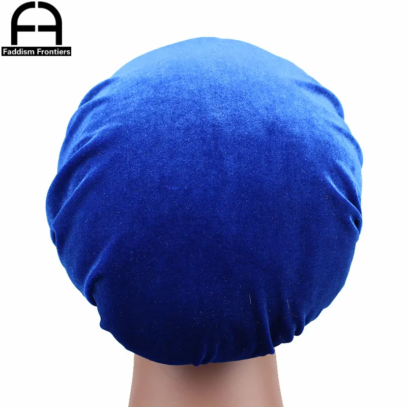 Модный женский бархатный головной убор тюрбан чепчик для сна мягкий эластичный