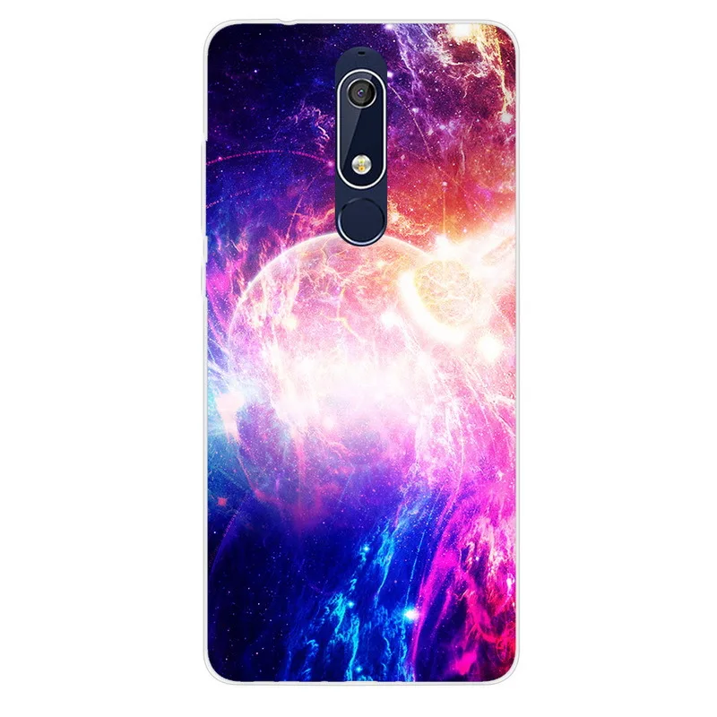XK-04 Для Nokia 1 2 2,1 3 3,1 4,2 5 5,1 6 6,1 7 7,1 плюс 2018X5X6 Чехол для телефона с рисунком "Звездное небо" Луна картина мягкий чехол Fundas Capa - Цвет: XK-04