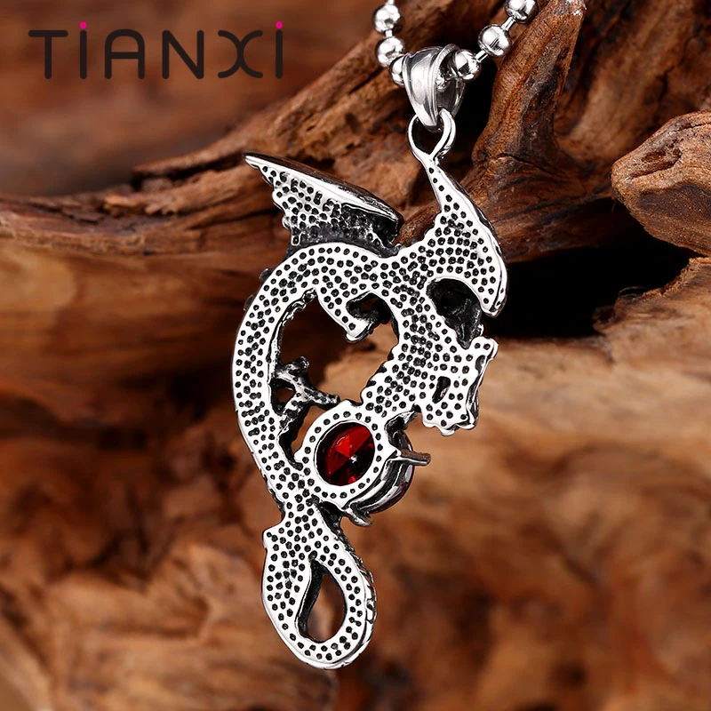 TIANXI Винтаж Дракон Цепочки и ожерелья стимпанк древних птерозавры кулон
