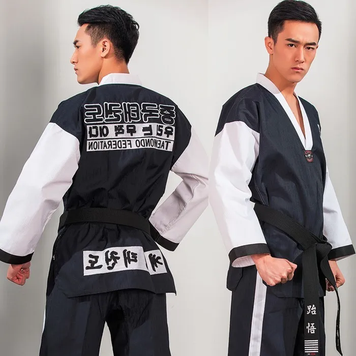Боевые искусства TKD Tae Kwon Do Корея v-образный вырез для взрослых тхэквондо добок