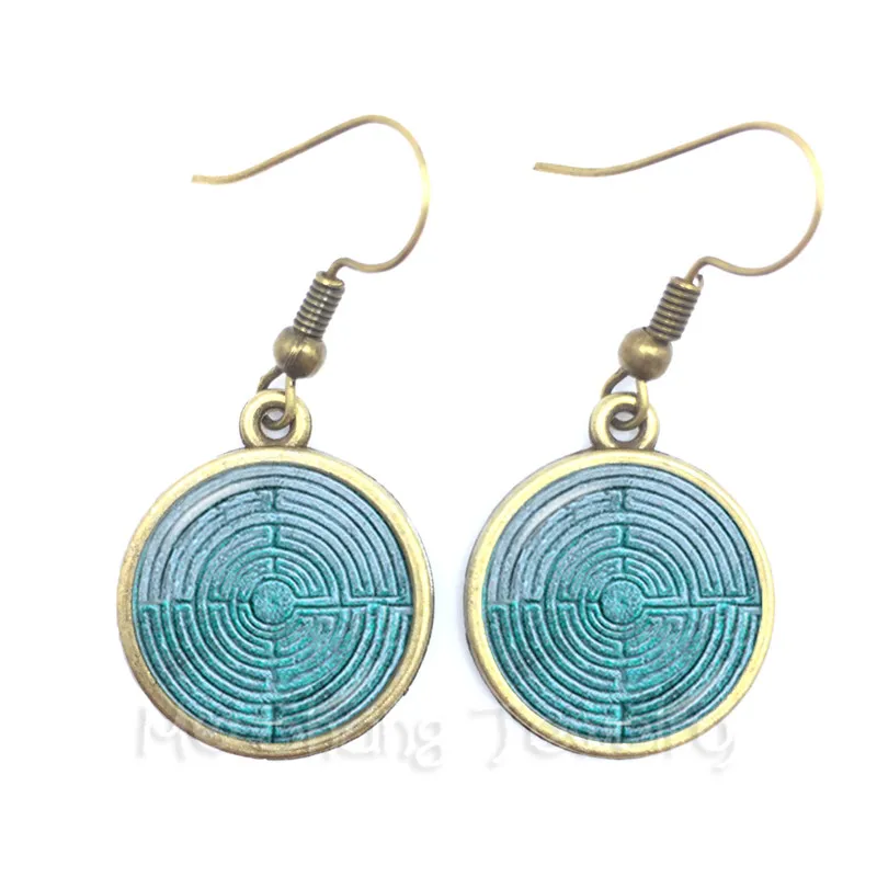 Женские серьги в виде символов мира солнца Бога времени драгоценных камней