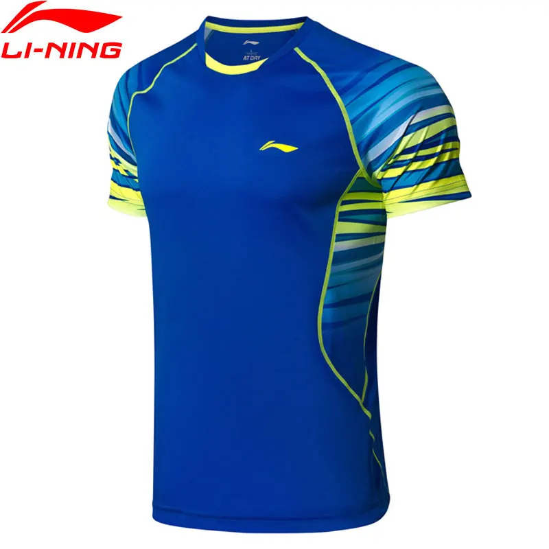 Li Ning мужские футболки для бадминтона на сухой дышащей комфортной подкладке