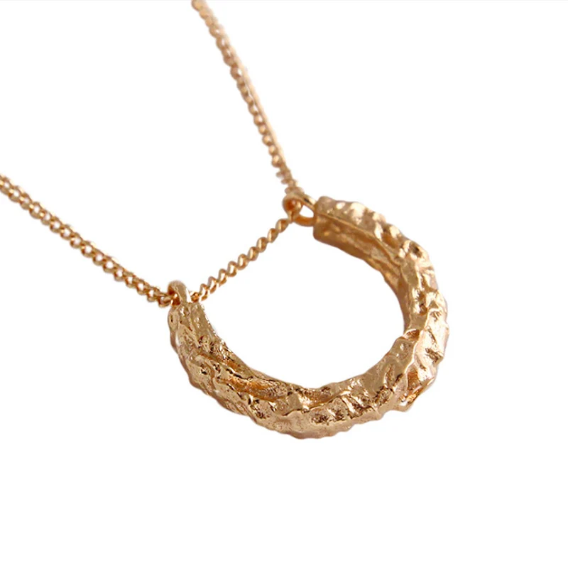 

JShine Unique Design Concave 925 Sterling Silver Necklaces Pendants Small U-Shaped Clavicle Chain 925 Silver Fine Jewelry
