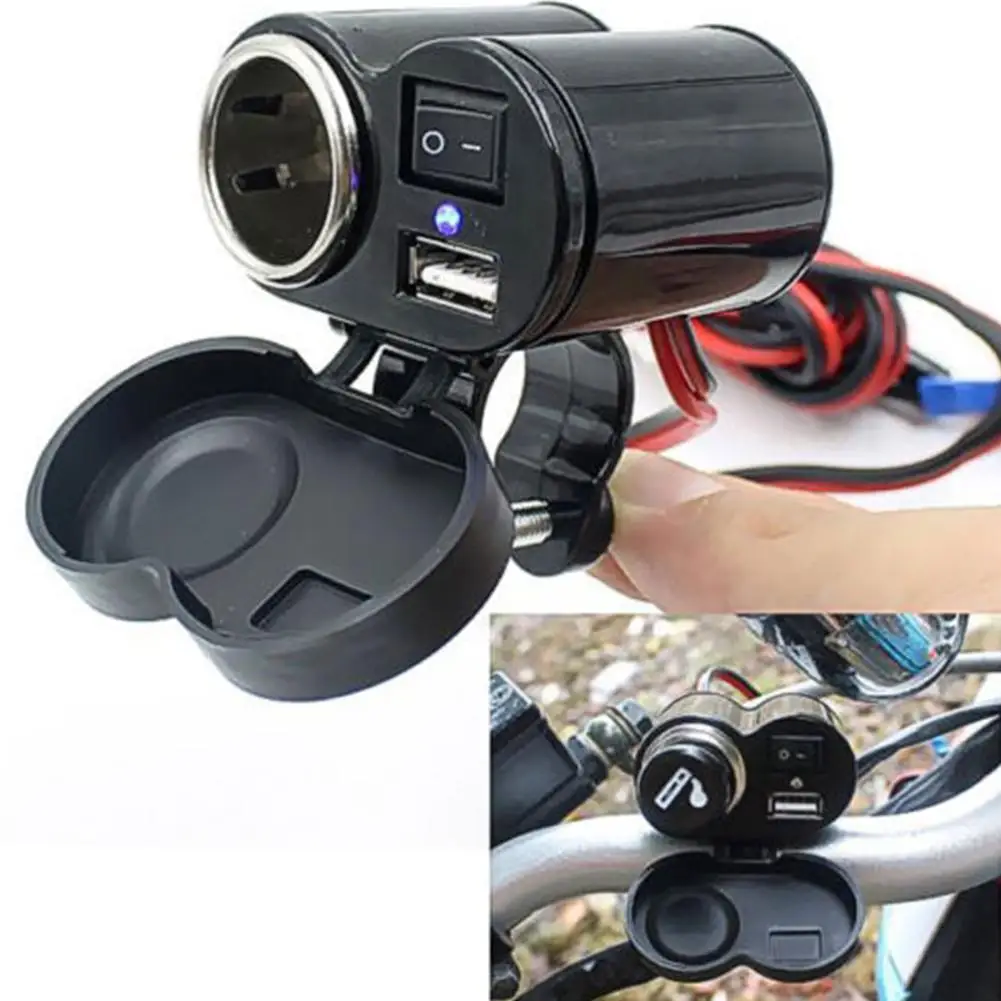 12V Автомобильная мотоциклетная Водонепроницаемая Зажигалка для прикуривателя USB