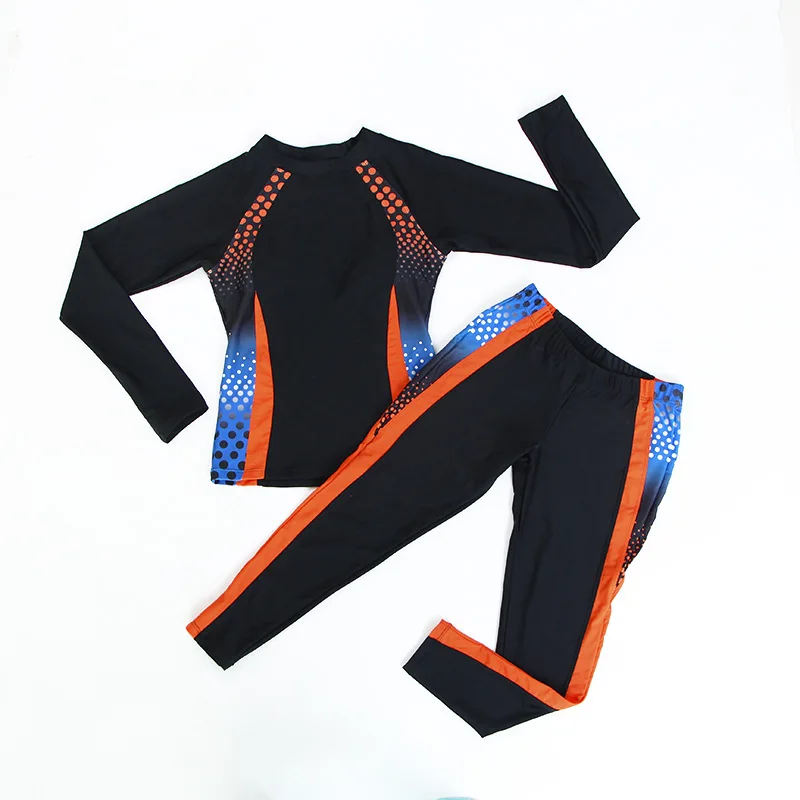Черный Rashguard женский танкини купальник закрытый Рашгард длинные штаны женский купальник для серфинга плюс размер женский купальный пляжный костюм рубашка Подростковая - Цвет: Черный