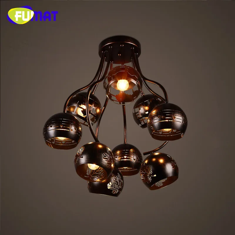 American Industrial Ceiling Lights Bar Retro Lamps Rusty Color Dinning Room Stairs Light Fixtures 9 Heads | Лампы и освещение