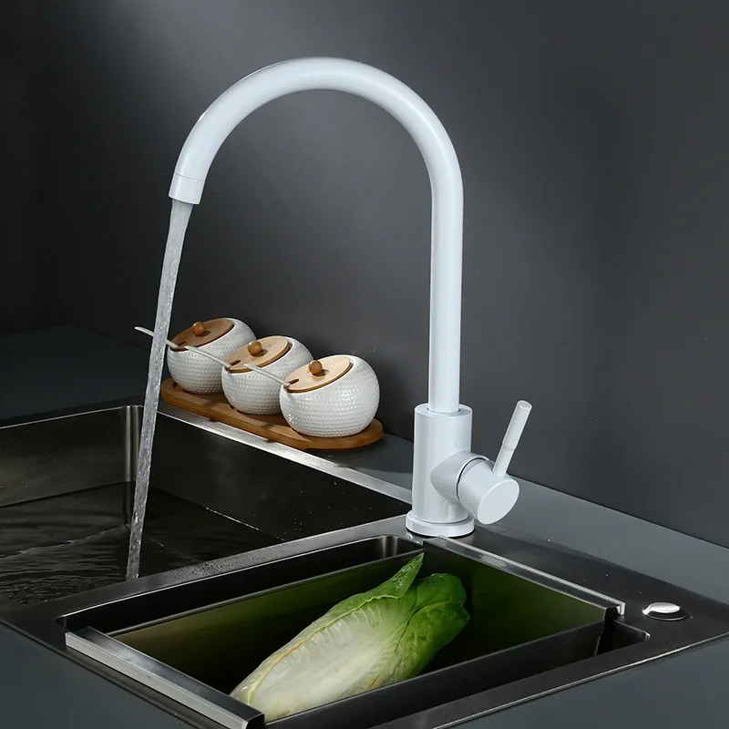 style 1 white Tuqiu кухонный кран поворотный Staubkess стальной кран для раковины вращающийся кран для ванной комнаты смеситель для раковины черный/белый кран для раковины - Цвет: style 1 white
