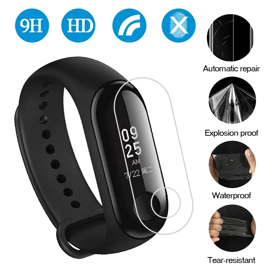 В наличии Защитная пленка для экрана Xiaomi Mi Band 3 Смарт браслет не закаленное