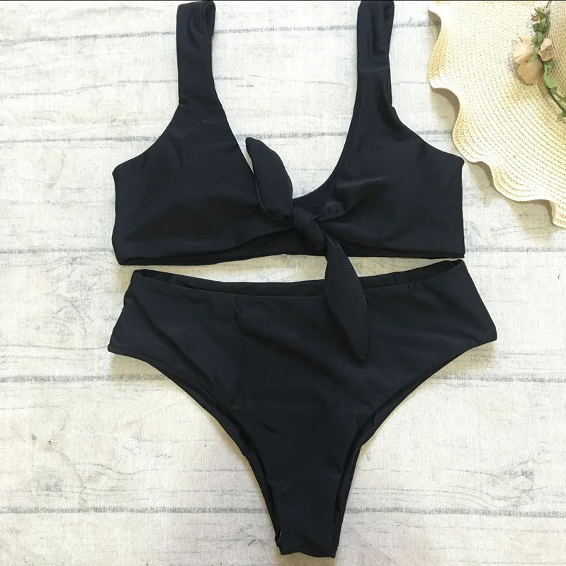 

Summer Women Bikini Set Two Pieces Bikini Set Solid High Quality Padded Push Up Swimwear Solid Swimsuit New Arrival