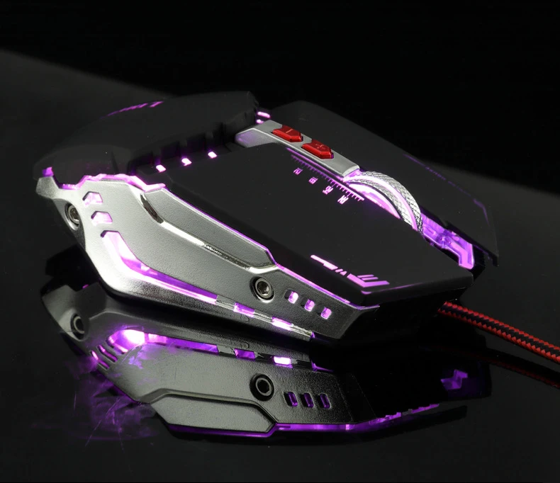Синий CHUANCHI USB проводной игровой Мышь 7 кнопок 3200 Точек на дюйм Регулируемый Оптический светодиодный компьютер Мышь Мыши для портативных ПК Тетрадь Игры Геймер - Цвет: Синий