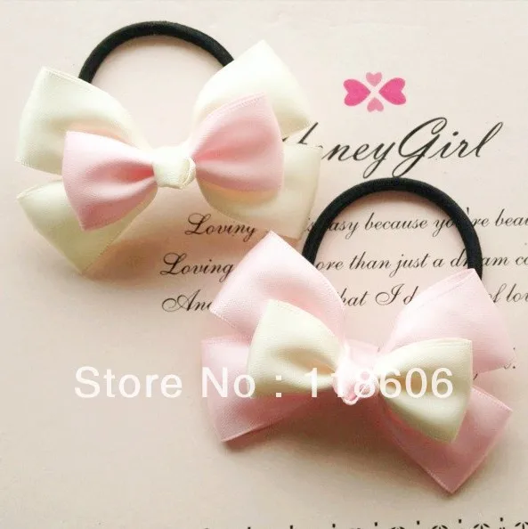 Бесплатная доставка розовый бант для волос держатель хвоста эластичная резинка