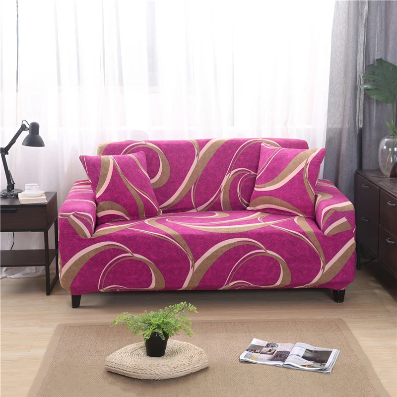 Красный геометрический чехол для дивана чехлы гостиной растягивающиеся Чехлы