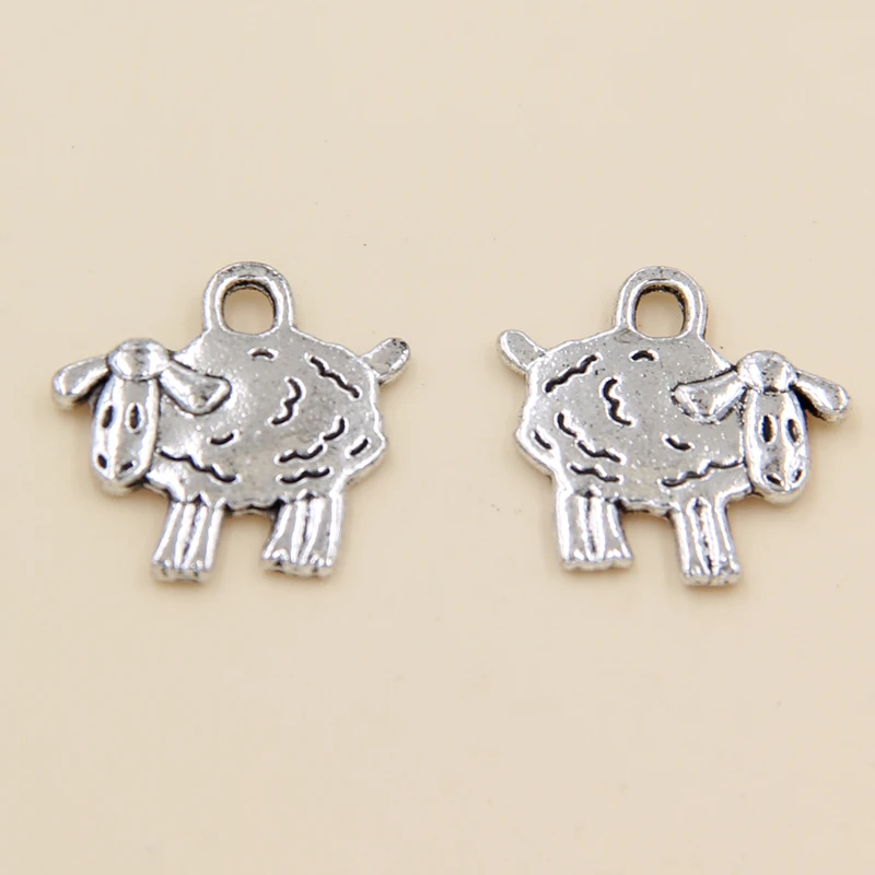 30 шт. Тибетский серебристый металлический животное овца браслеты с подвесками
