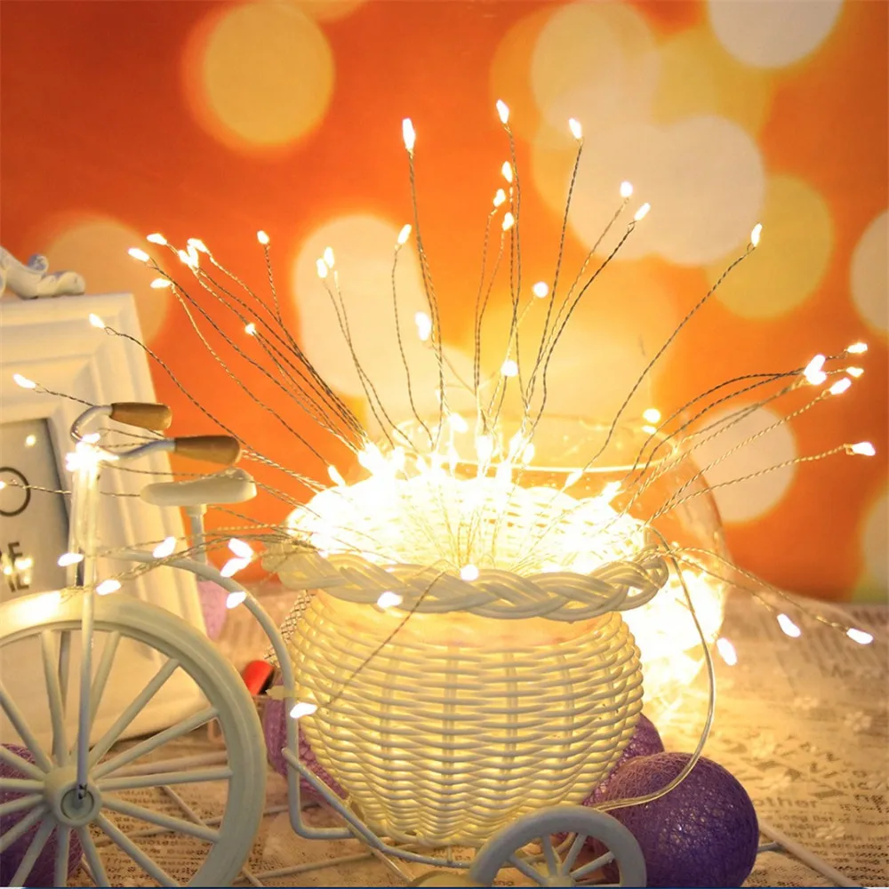 СВЕТОДИОДНАЯ Гирлянда Starburst медная гирлянда для рукоделия фейерверк
