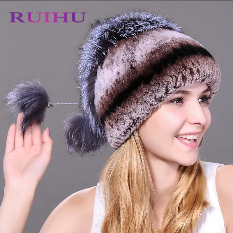 2018 Новая Мода хорошее качество Шапки зимняя меховая шапка для женщин реального с