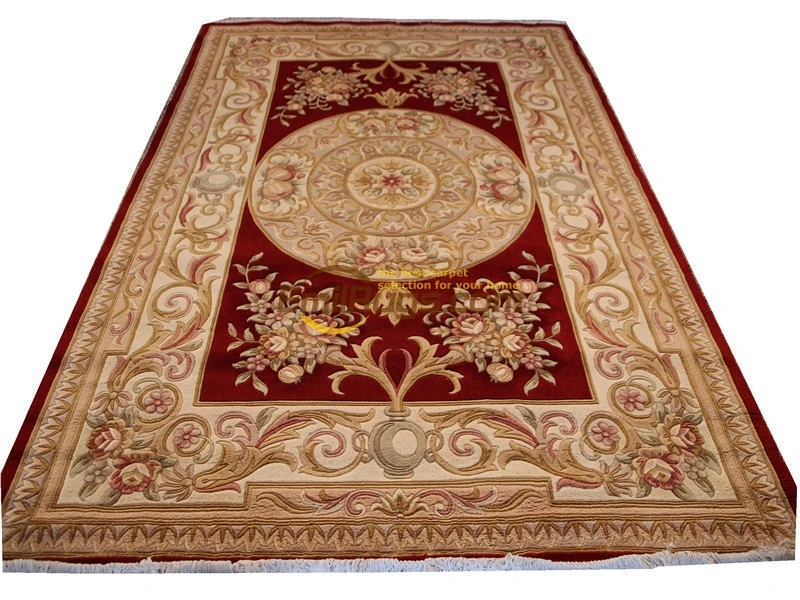 Традиционный большой цветочный античный французский ковер Savonnerie ручной работы