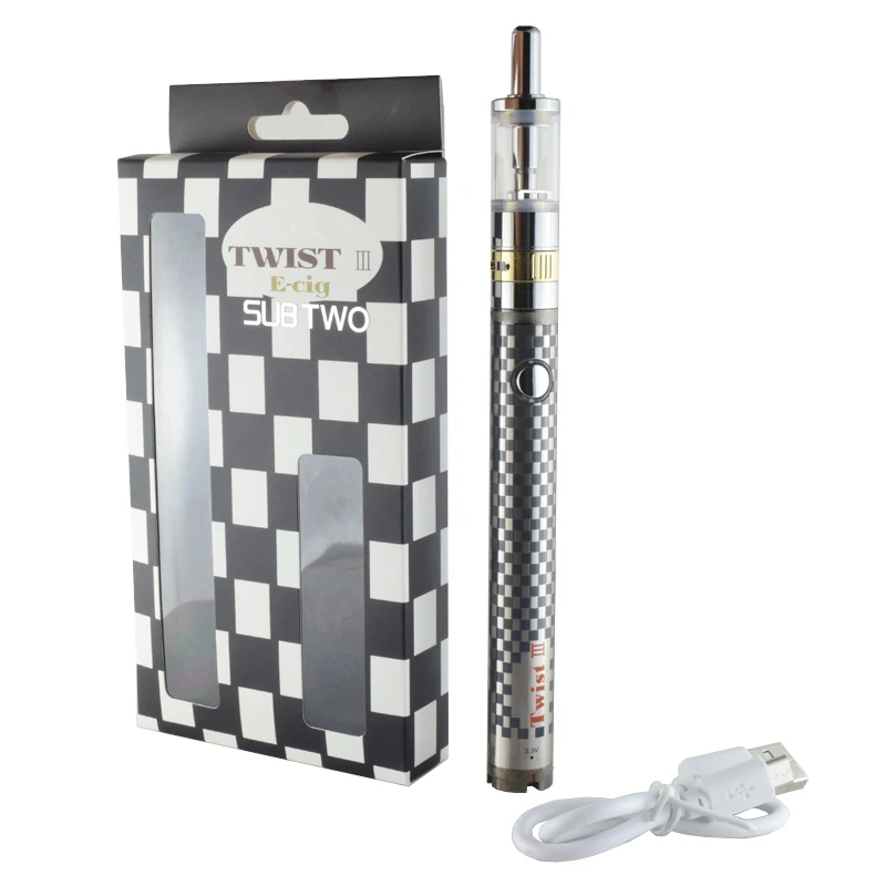 

Sub Two 2pcs/lot twist III starter kit Dual Coil airflow control e cig M16 2ml atomizer twist electronic cigarette