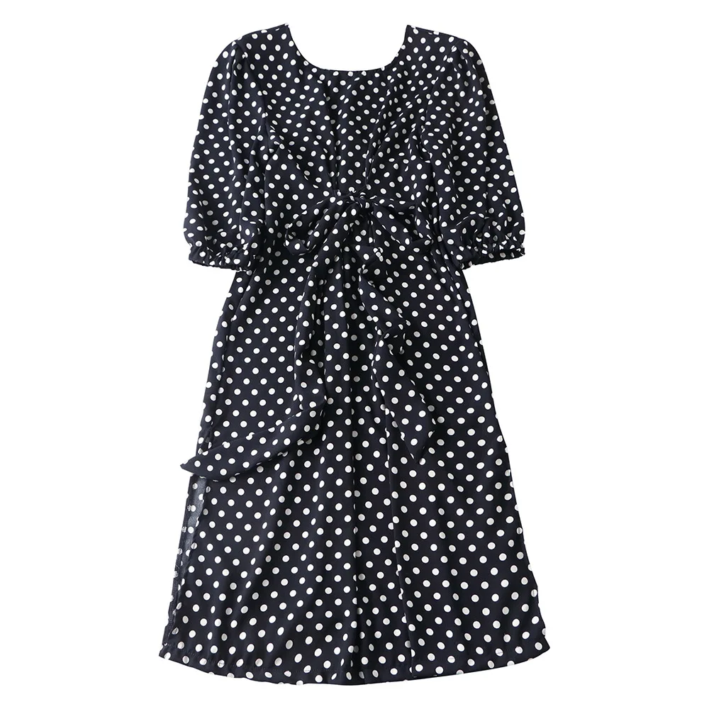 Polka dot ruffle long dress Women sleeve spring casual 2018 Streetwear black Summer Cotton Dress Vestidos 4XL | Женская одежда
