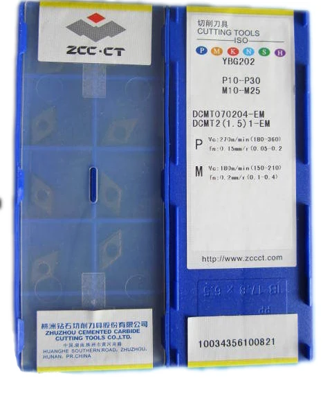 

ZCCCT ceramic cutting tools(10 inserts/box) ZCC.CT DCMT070204-EM YBG205 Cemented Carbide Cutting Tool Turning Inserts