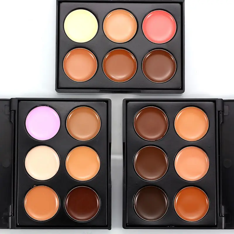 Новый 6 видов цветов женский консилер праймер для лица крем контурная палитра