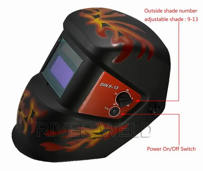 Auto Darkening Welding Helmet Solar Face Mask for ARC TIG CUT Solar Atuodark Shield Mask Big View Area Welder Goggles