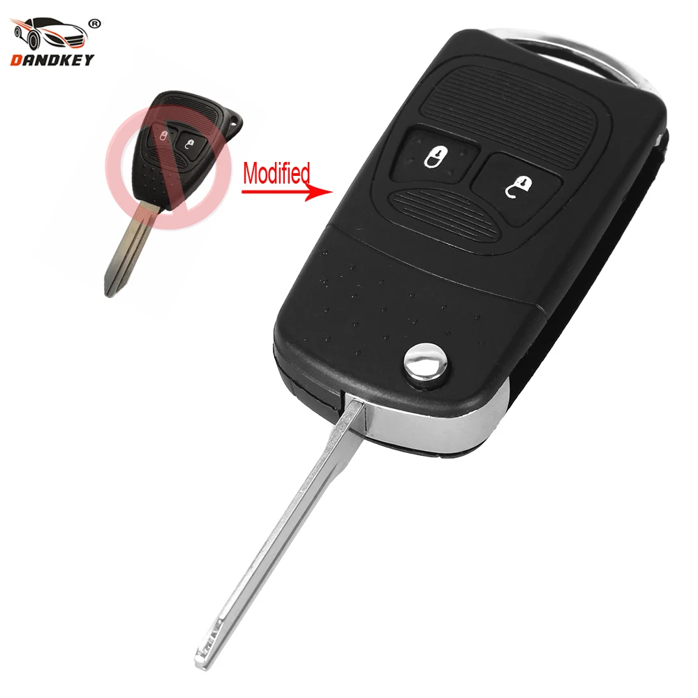 DANDKEY дистанционный складной ключ флип чехол для Chrysler Jeep Compass Dodge Wrangler Патриот
