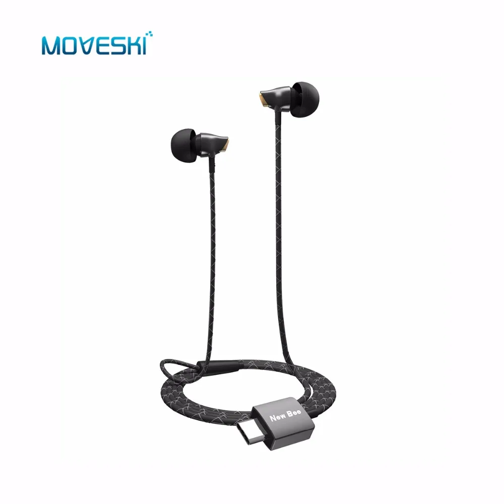 Керамические стереонаушники вкладыши Moveski с разъемом USB Type C наушники проводом ANC
