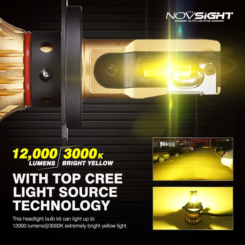 NOVSIGHT Автомобильные фары h4 светодиодные лампы H7 H11 H8 HB4 H1 HB5 автомобильные для фар