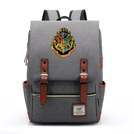 20 Магический Хогвартс Ravenclaw Слизерин Гриффиндор мальчик Девочка студенческая школьная сумка подростковые школьные сумки холщовый женский рюкзак мужской рюкзак - Цвет: 20