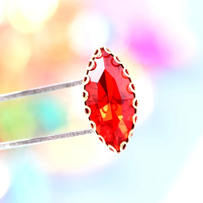 20 шт. золотые кружевные Стразы с кристаллами цветные стеклянные лошадиный глаз