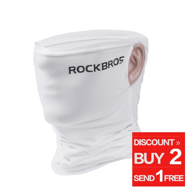 White A 3 pieces ROCKBROS ткань льда походный шарф бандана дышащий Кемпинг бег шеи гетры спортивные шарфы Велоспорт Велосипед Бандана Маска для лица - Цвет: White A 3 pieces